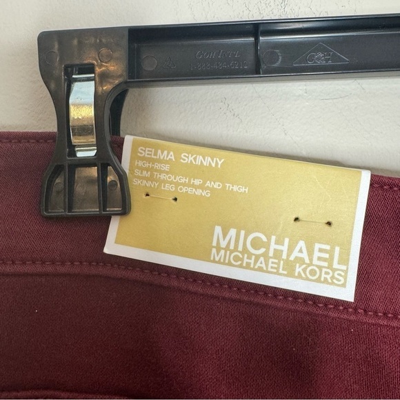 NWT Michael Michael Kors Selma Skinny Highrise Jeans Merlot 24W - Picture 8 of 8